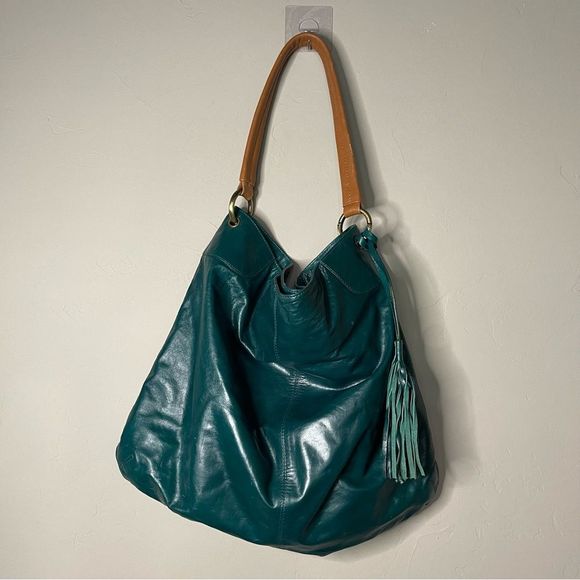 latico Handbags - Latico | leather deep teal with brown contrast handle and tassel